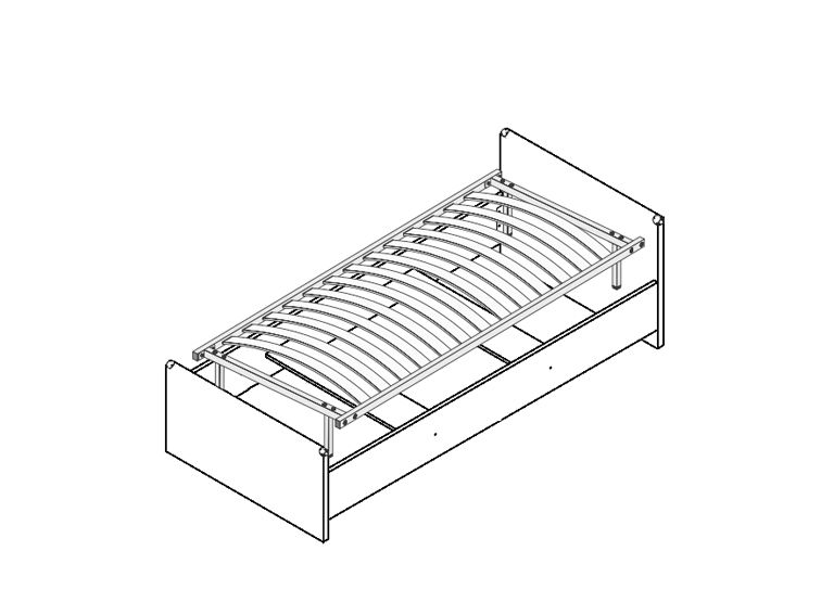 Кровать c металлическим основанием  Индиана Сосна каньйон JLOZ 90х200