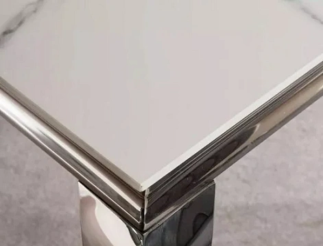 Стол обеденный SIGNAL PRINCE Ceramic Calacatta белый/хром 150/90