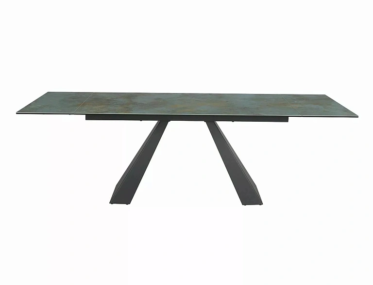 Стол обеденный SIGNAL SALVADORE Ceramic Ossido Verde бирюзовый/черный мат 160-240/90