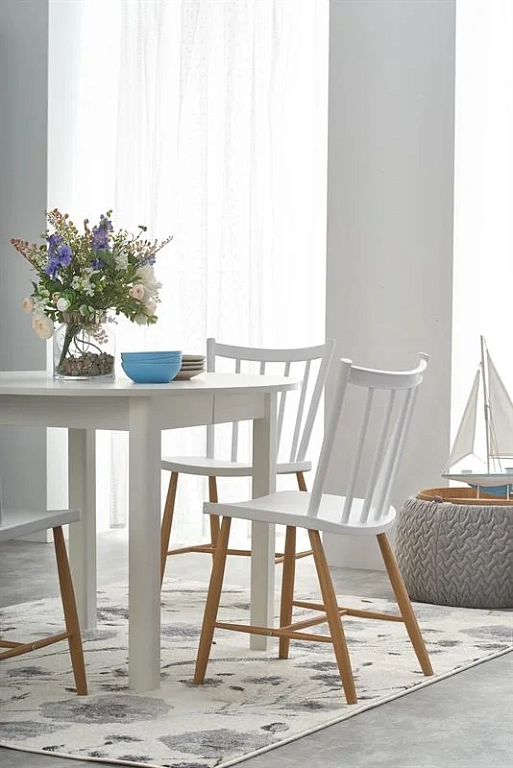 Стол обеденный HALMAR RINGO белый/белый 102-142/102