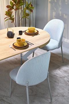 Стол обеденный HALMAR PERONI дуб гикори/кашемир 100-250/100