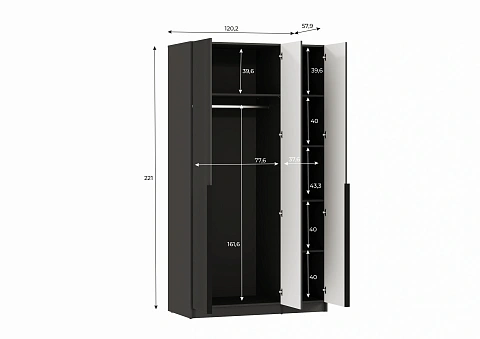 Шкаф (Графит) SZF3D