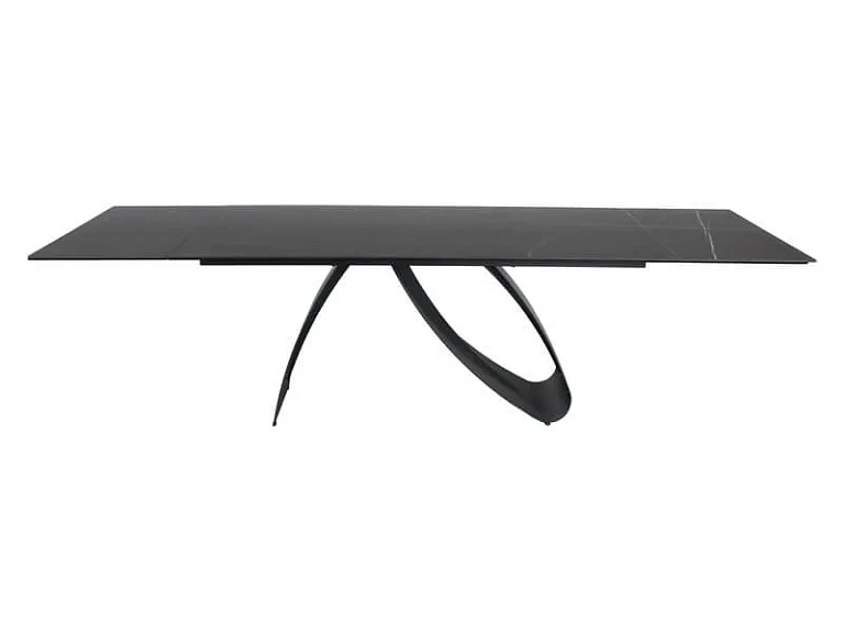 Стол обеденный SIGNAL DIUNA Ceramic Sahara Noir черный мрамор/черный мат 160-240/90